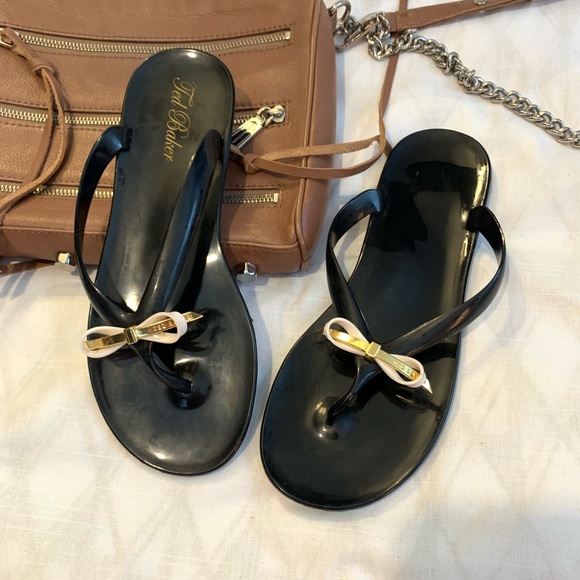 ted baker black bow sandals